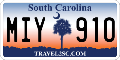 SC license plate MIY910