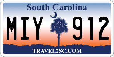 SC license plate MIY912