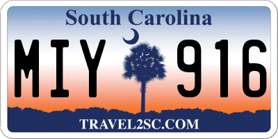 SC license plate MIY916