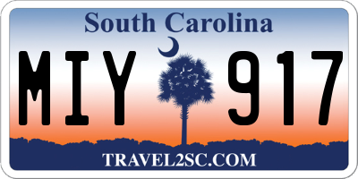 SC license plate MIY917