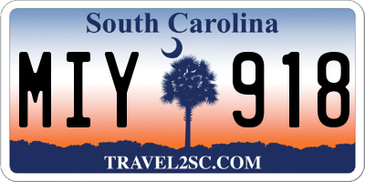 SC license plate MIY918