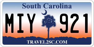 SC license plate MIY921