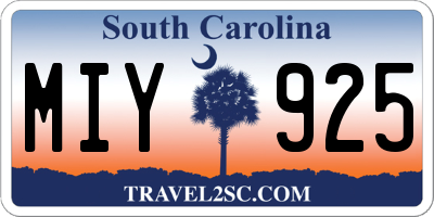SC license plate MIY925