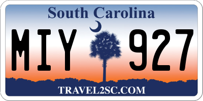 SC license plate MIY927