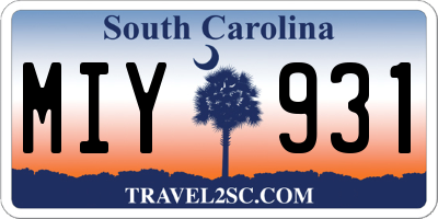 SC license plate MIY931