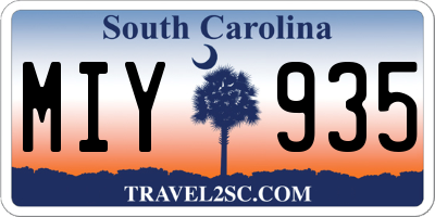 SC license plate MIY935