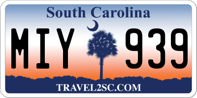 SC license plate MIY939