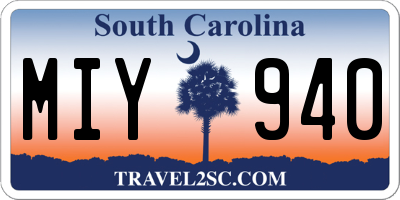 SC license plate MIY940