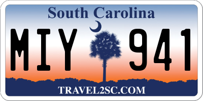 SC license plate MIY941