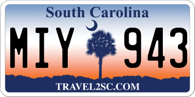 SC license plate MIY943