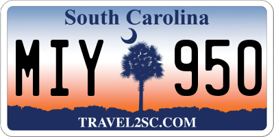 SC license plate MIY950