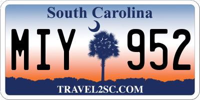 SC license plate MIY952