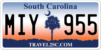 SC license plate MIY955