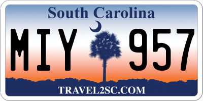 SC license plate MIY957