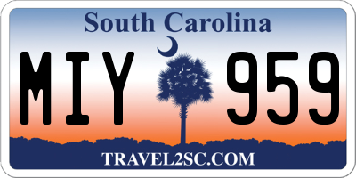 SC license plate MIY959