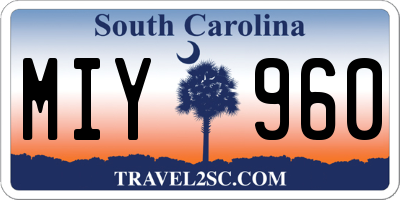 SC license plate MIY960