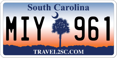 SC license plate MIY961