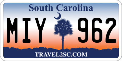 SC license plate MIY962