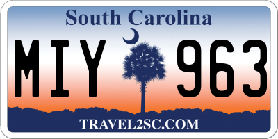 SC license plate MIY963