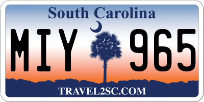 SC license plate MIY965