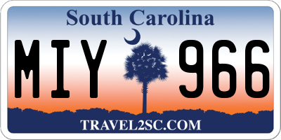 SC license plate MIY966