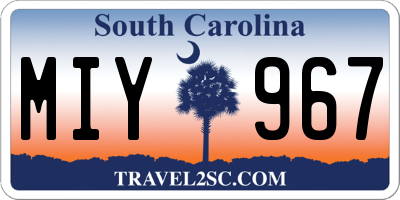 SC license plate MIY967