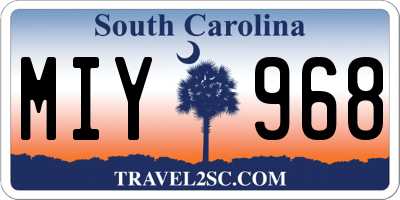 SC license plate MIY968