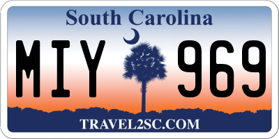 SC license plate MIY969