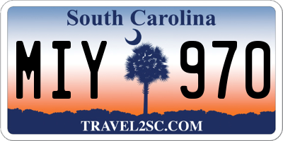 SC license plate MIY970
