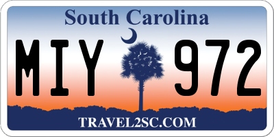 SC license plate MIY972
