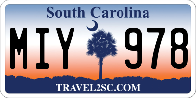 SC license plate MIY978