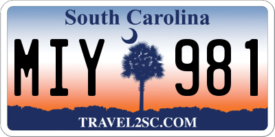 SC license plate MIY981