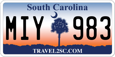 SC license plate MIY983