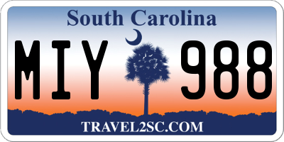 SC license plate MIY988