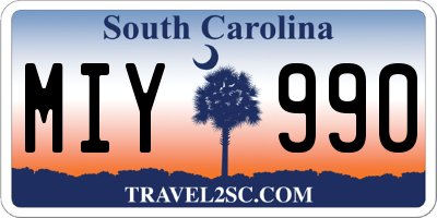 SC license plate MIY990