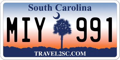 SC license plate MIY991
