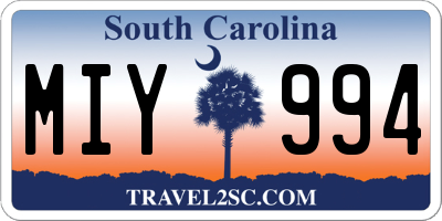 SC license plate MIY994