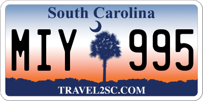 SC license plate MIY995