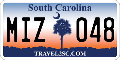 SC license plate MIZ048