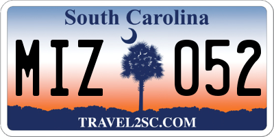 SC license plate MIZ052