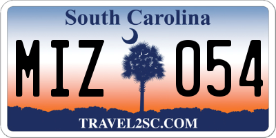 SC license plate MIZ054