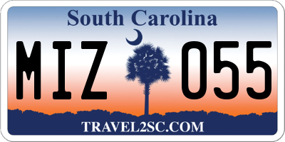 SC license plate MIZ055