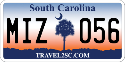 SC license plate MIZ056