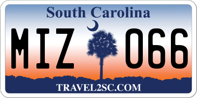 SC license plate MIZ066