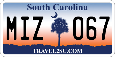 SC license plate MIZ067