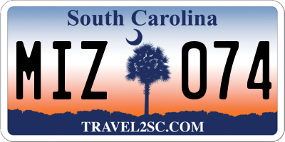 SC license plate MIZ074