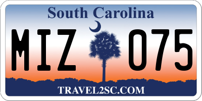 SC license plate MIZ075