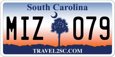 SC license plate MIZ079