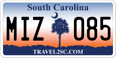 SC license plate MIZ085