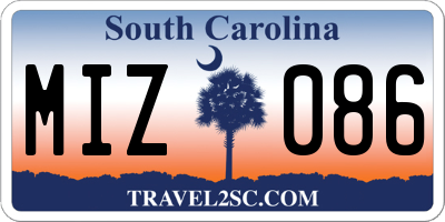 SC license plate MIZ086